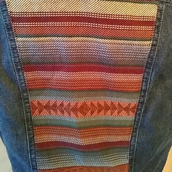 Sharon Young blue denim vest w weaving-sz M - Picture 5 of 6